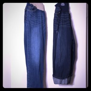 Maternity Lot of 2 Indigo Blue Size Large Capris